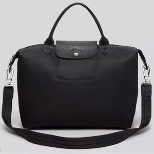 Longchamp Le Pliage Neo Medium Nylon Shoulder Bag in Black